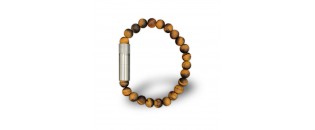 Les Fines Lames Punch Bracelet solo steel Connoisseur Matte Tiger Eye