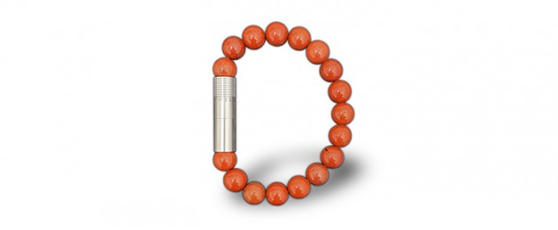 Les Fines Lames Punch Bracelet solo steel Red Jasper