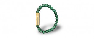 Les Fines Lames Punch armband solo Gold Malachite