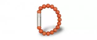 Les Fines Lames Punch Bracelet solo steel Red Jasper